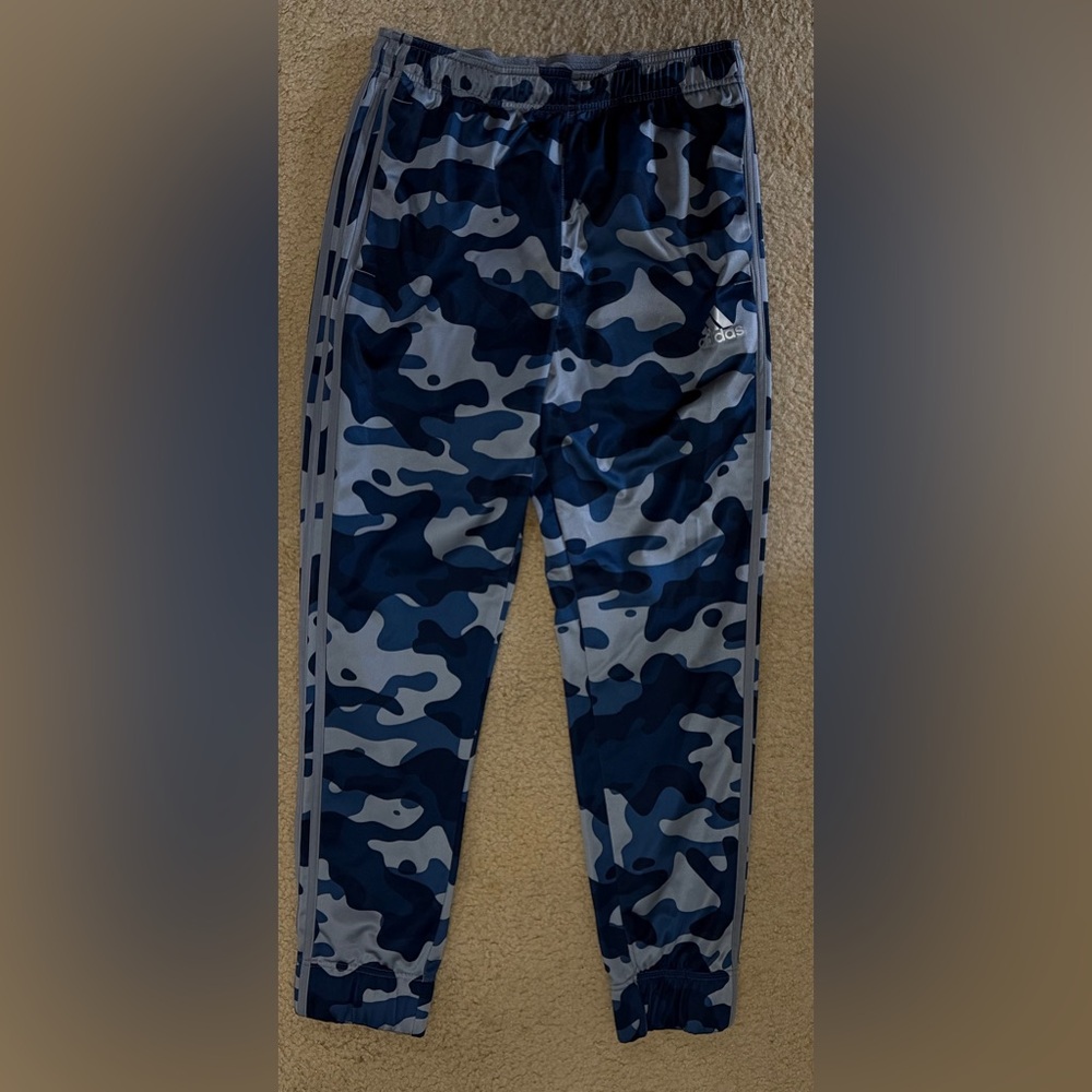 Adidas Mens Blue and Gray Camo Track Pants/Joggers